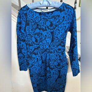 Boden printed blue dress NWT